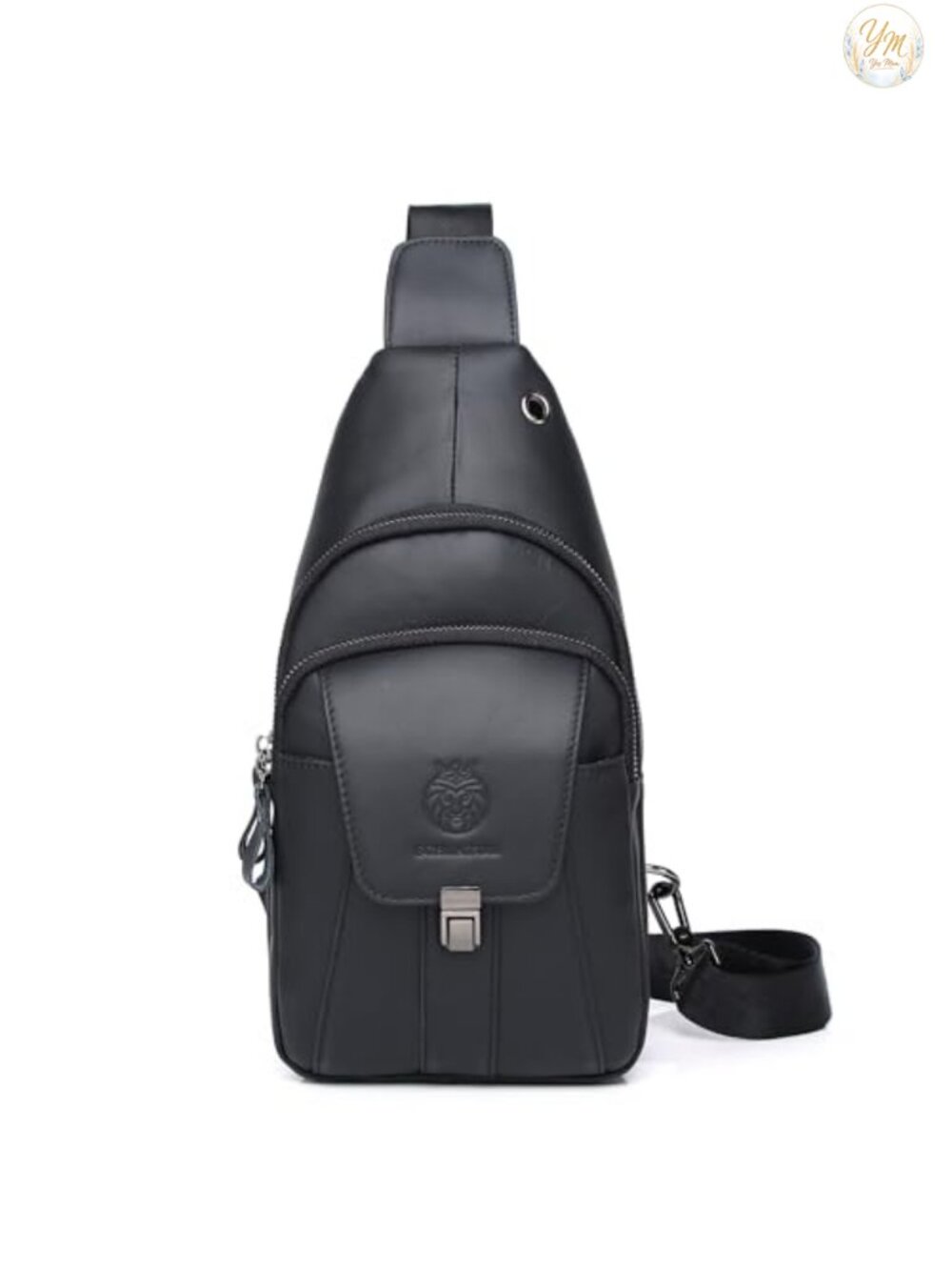 Genuine Leather Men's Sling Bag Crossbody Chest Daypack